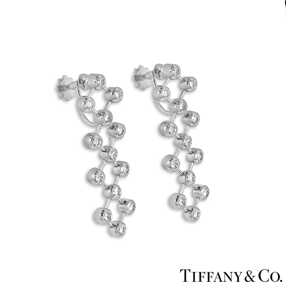 Tiffany & Co. Platinum Diamond Drop Earrings